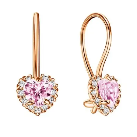 Серьги детские из красного золота вид 1