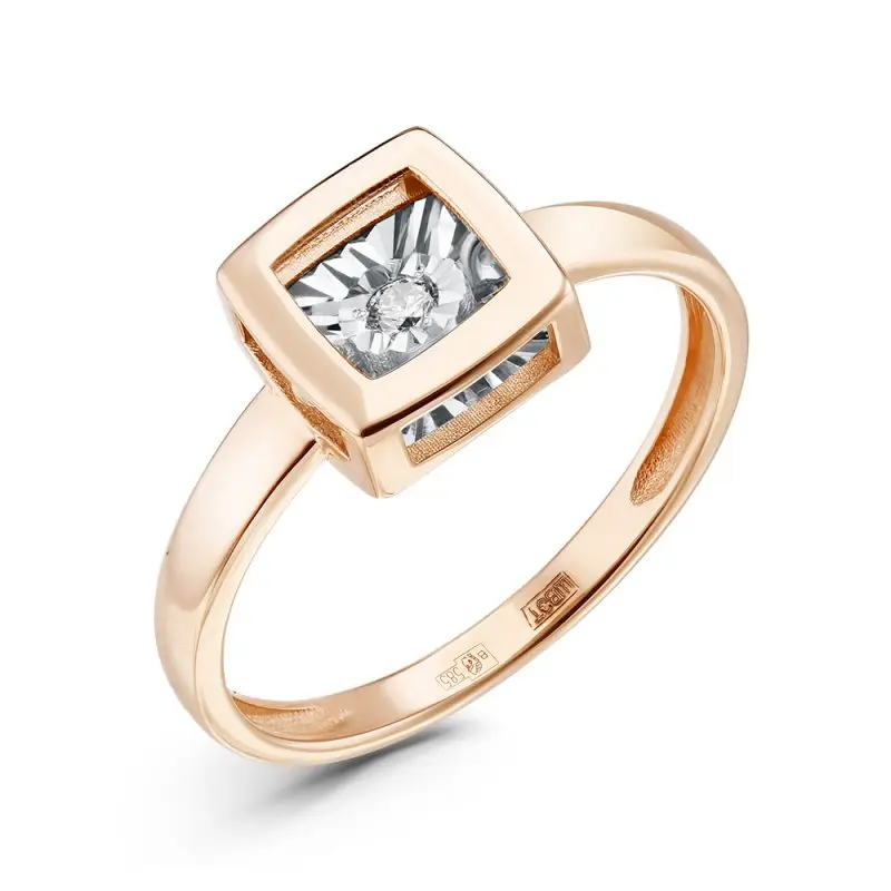 Кольцо декоративное из комбинированного золота