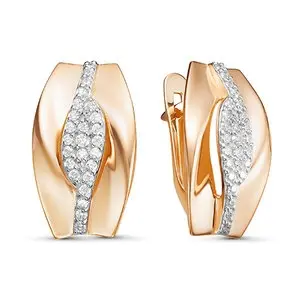 Серьги с английским замком из красного золота