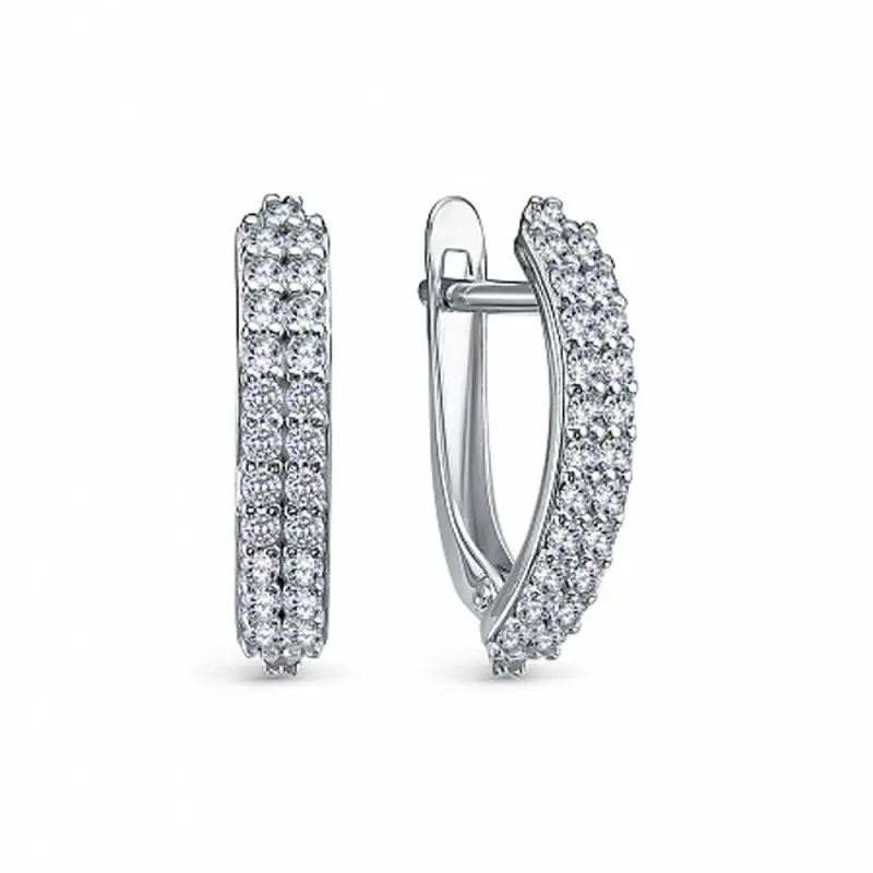 Серьги с английским замком из серебра