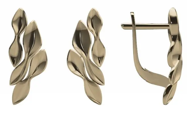 Серьги с английским замком из красного золота