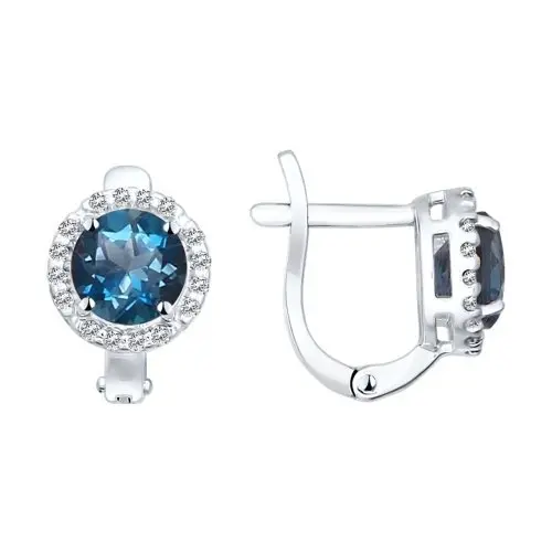 Серьги с английским замком из серебра вид 1