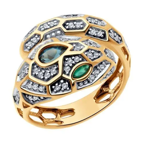 Кольцо декоративное из комбинированного золота