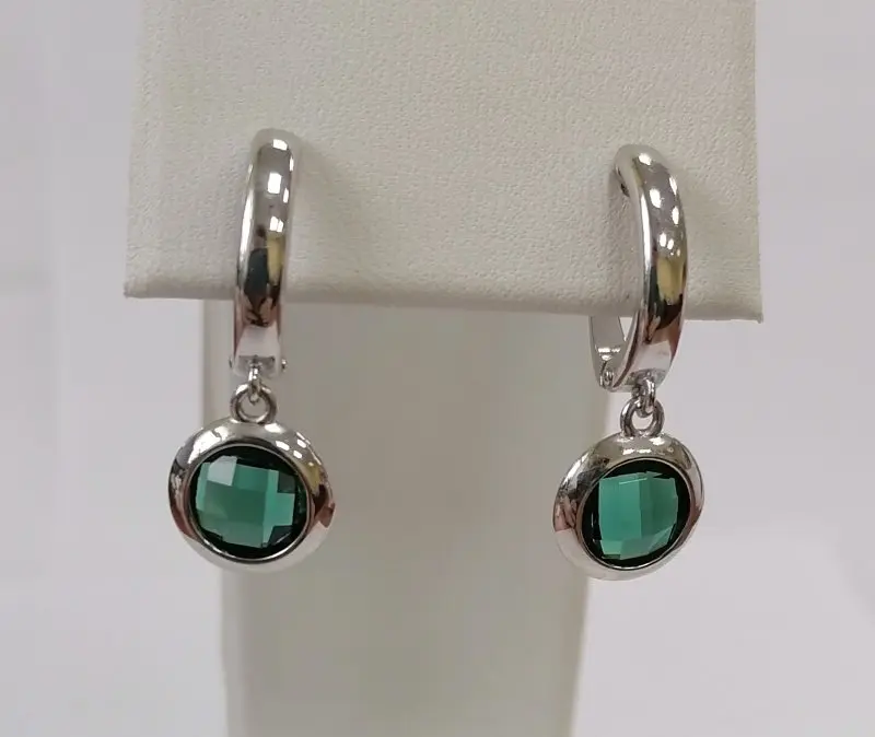 Серьги подвесные из серебра