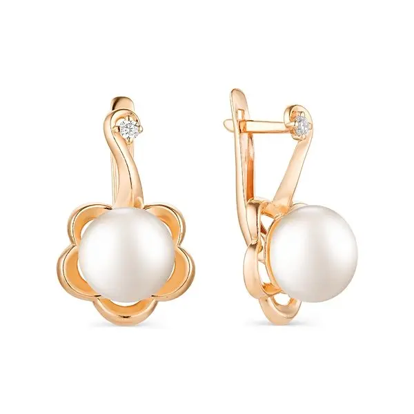 Серьги с английским замком из красного золота