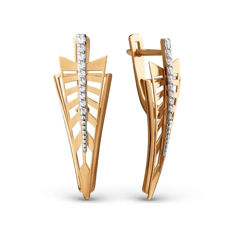 Серьги с английским замком из красного золота