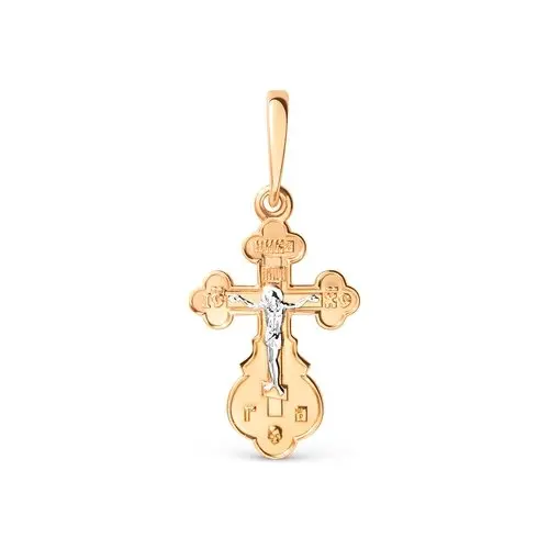 Подвеска крест из красного золота