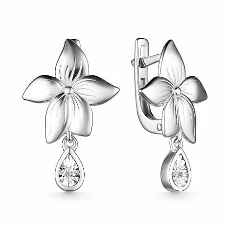 Серьги с английским замком из серебра