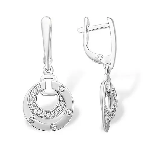 Серьги подвесные из серебра