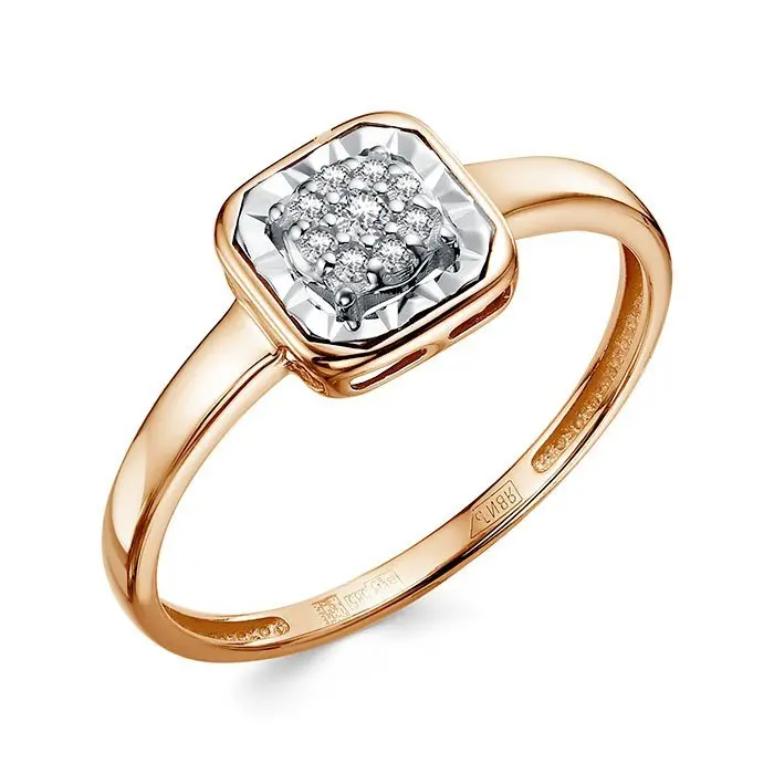 Кольцо декоративное из комбинированного золота