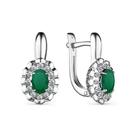 Серьги с английским замком из серебра