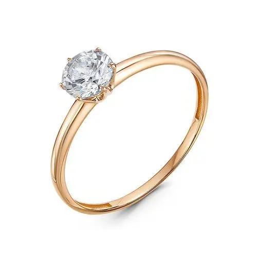 Кольцо помолвочное из красного золота