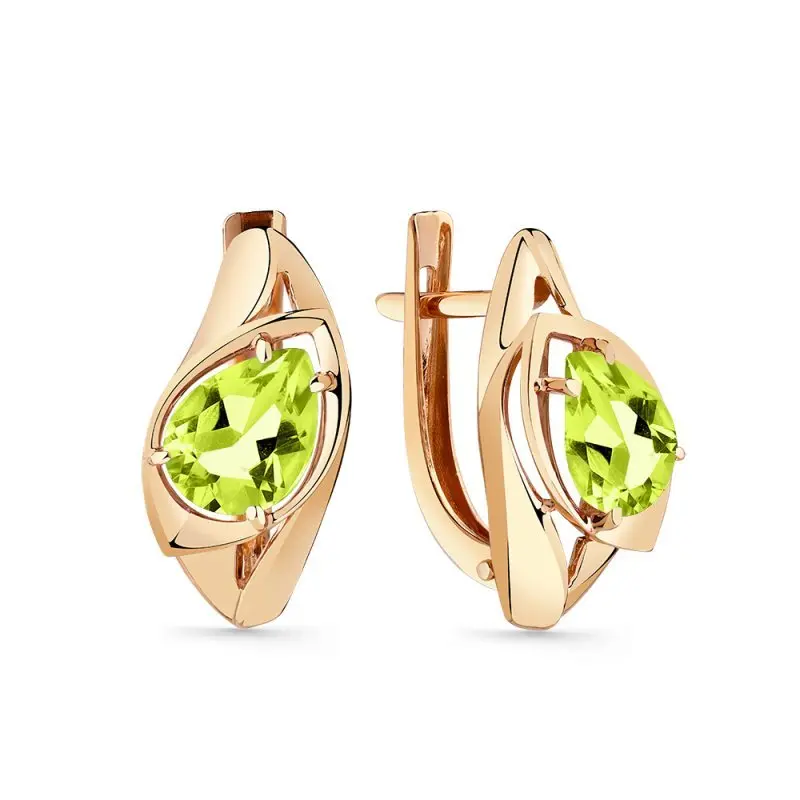 Серьги с английским замком из красного золота