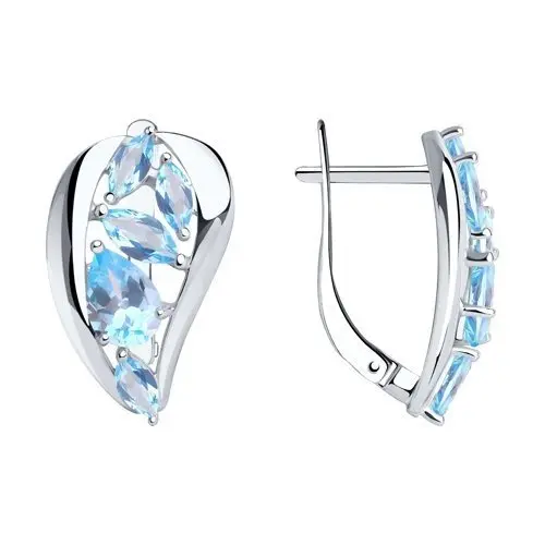 Серьги с английским замком из серебра