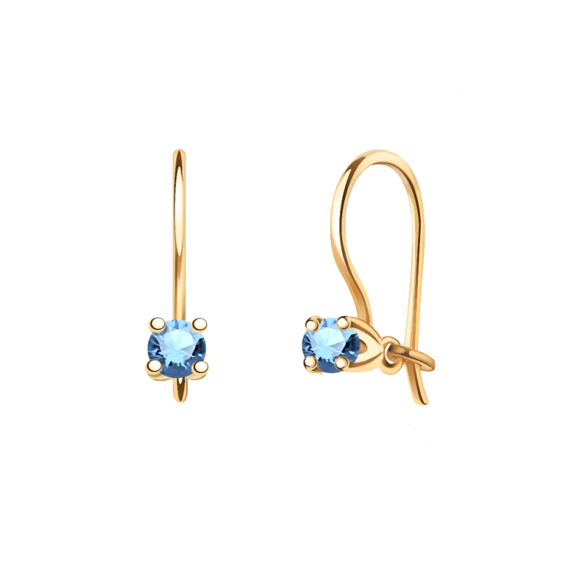 Серьги детские из красного золота