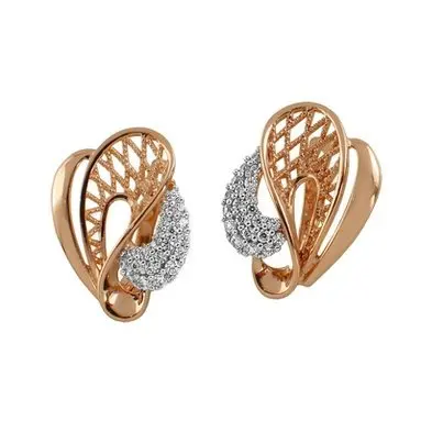 Серьги с английским замком из красного золота