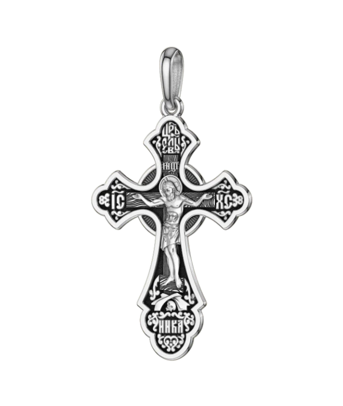 Подвеска крест из серебра