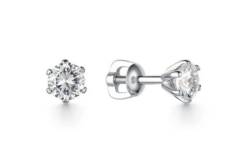 Серьги пуссеты из серебра