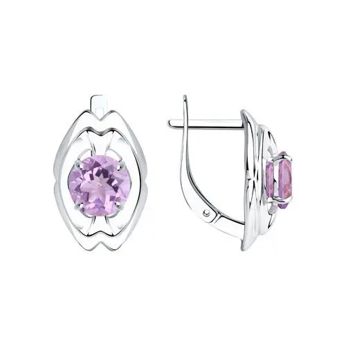 Серьги с английским замком из серебра