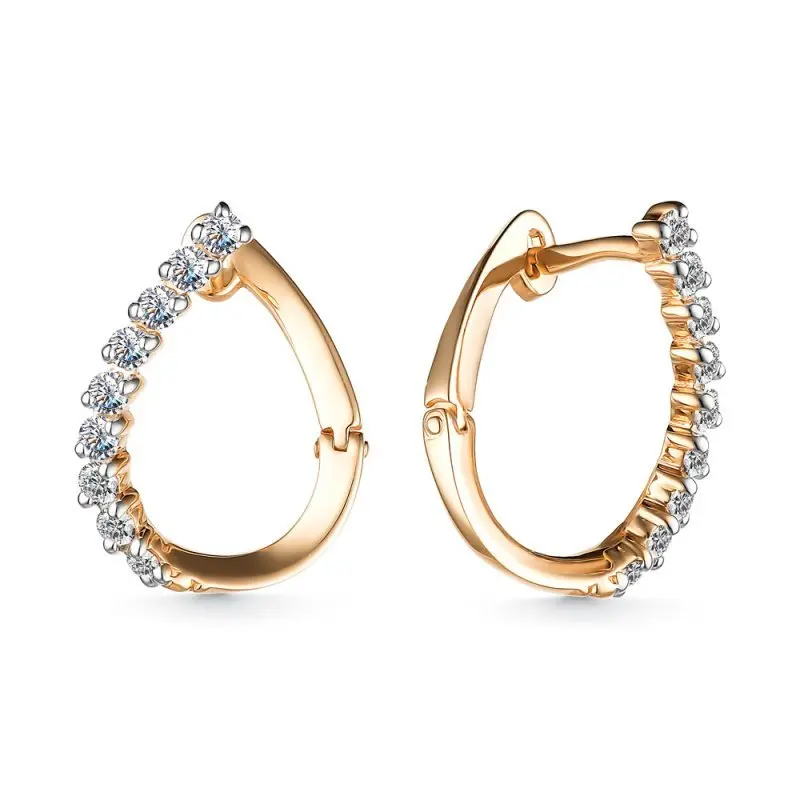 Серьги с английским замком из красного золота