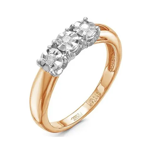 Кольцо декоративное из комбинированного золота с бриллиантами