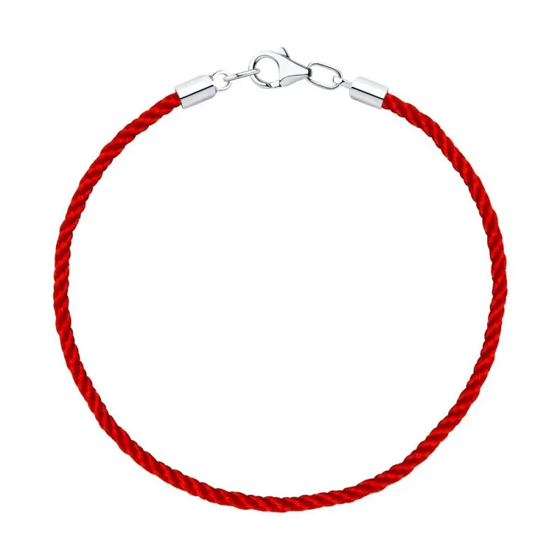 Браслет шнурок из серебра