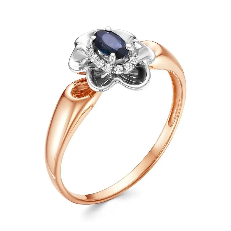 Кольцо декоративное из комбинированного золота