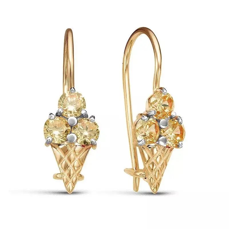 Серьги детские из красного золота
