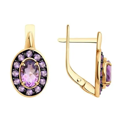 Серьги с английским замком из красного золота