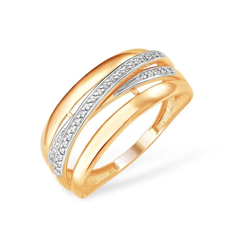 Кольцо декоративное из комбинированного золота