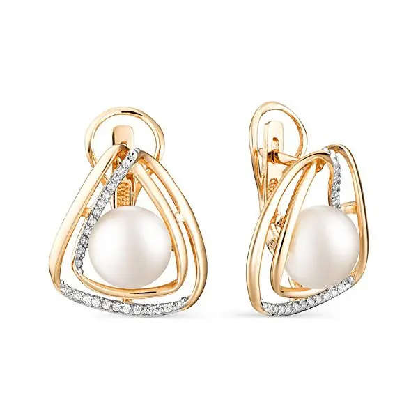 Серьги с английским замком из красного золота