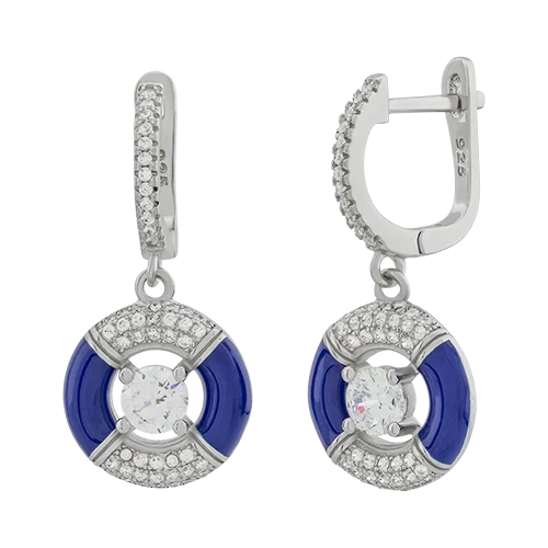 Серьги подвесные из серебра