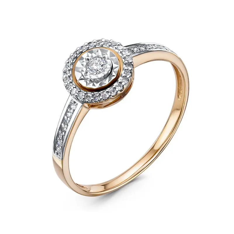 Кольцо декоративное из комбинированного золота