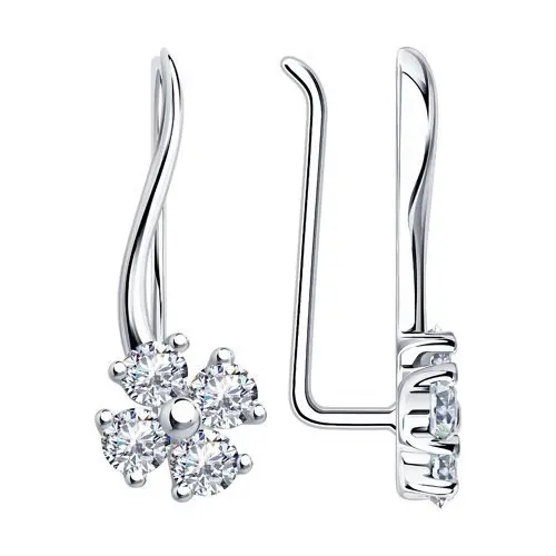 Серьги зажимы из серебра