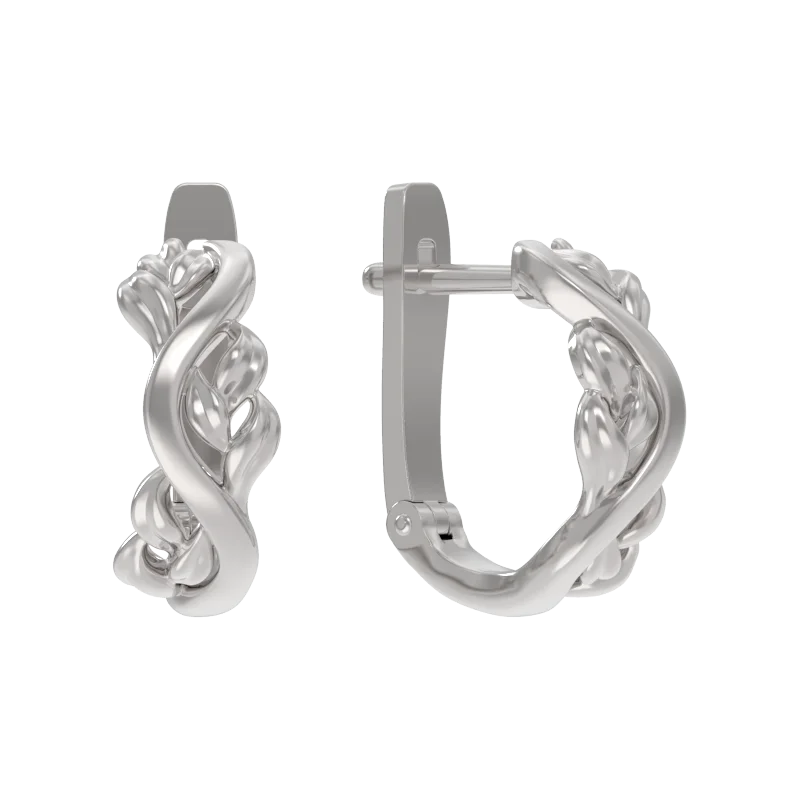 Серьги с английским замком из серебра