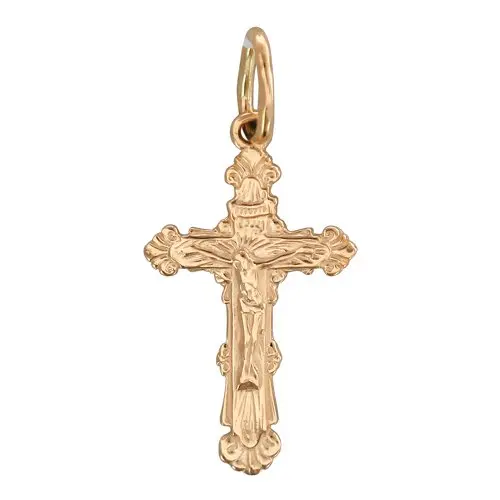 Подвеска крест из красного золота