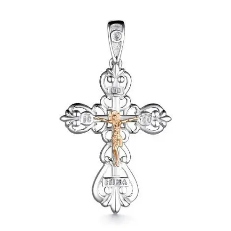 Подвеска крест из серебра