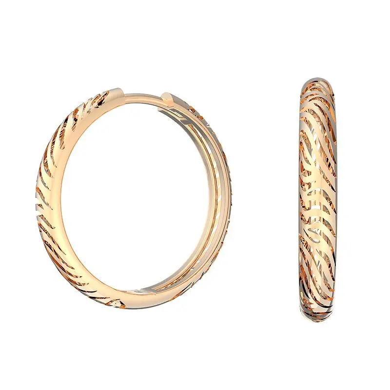 Серьги с английским замком из красного золота