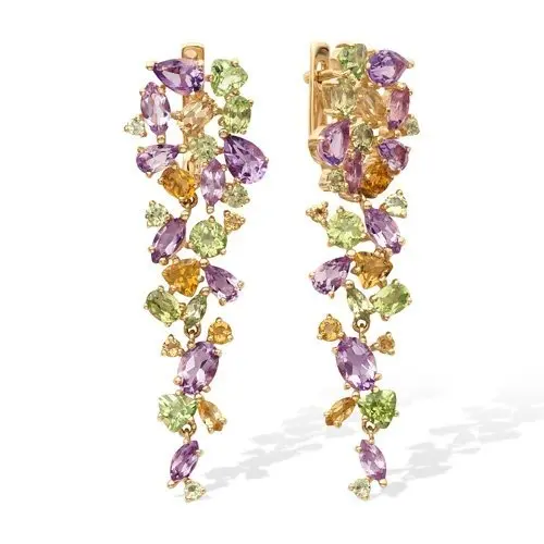 Серьги с английским замком из желтого золота вид 1