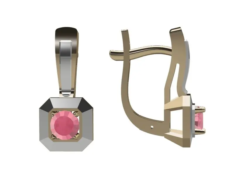 Серьги с английским замком из красного золота