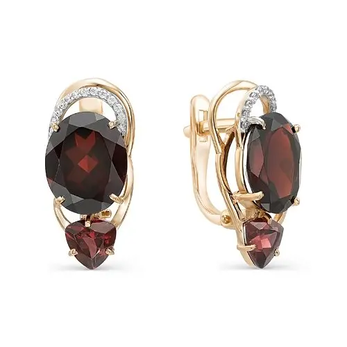 Серьги с английским замком из красного золота