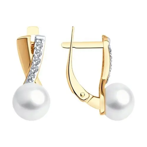 Серьги с английским замком из красного золота