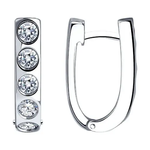 Серьги с английским замком из серебра