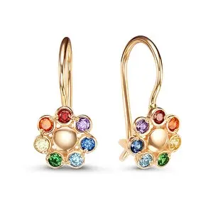 Серьги детские из красного золота
