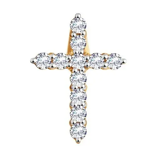 Подвеска декоративный крест из красного золота