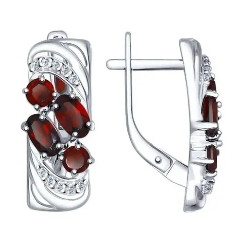 Серьги с английским замком из серебра