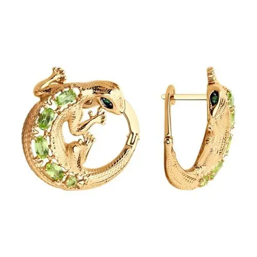 Серьги с английским замком из позолоты