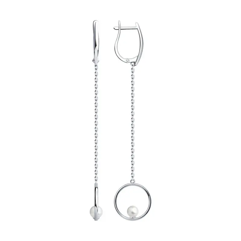 Серьги подвесные из серебра