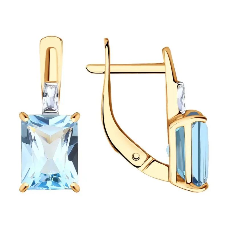 Серьги с английским замком из красного золота