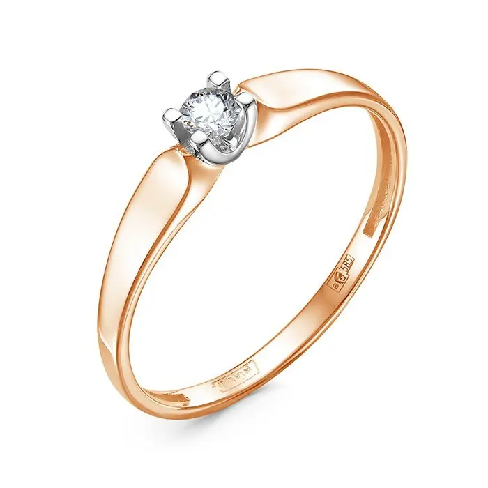 Кольцо помолвочное из комбинированного золота